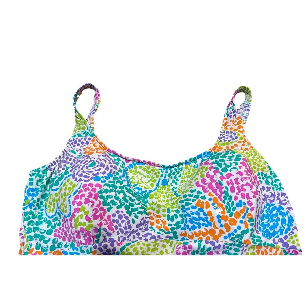 SEA WAVES Woman’s BATHING SUIT SZ 18 One Piece swimsuit White Colorful Modest - Picture 3 of 13